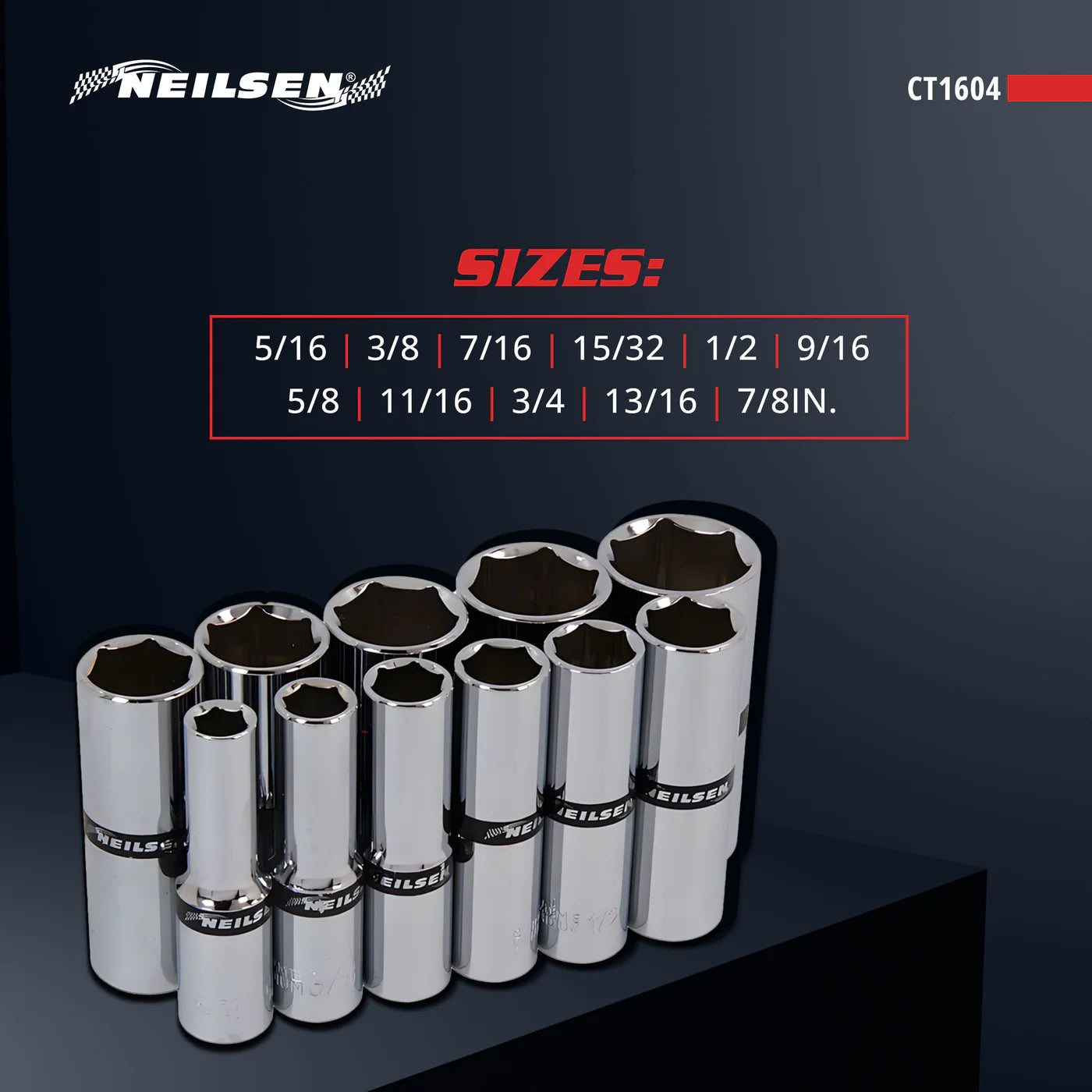 CT1604 - 11pc 3/8in DR SAE Deep Socket Set