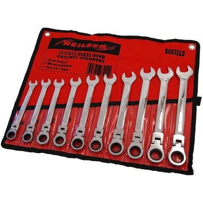 CT3229 - 10pc Swivel-Head Ratchet Spanner Set