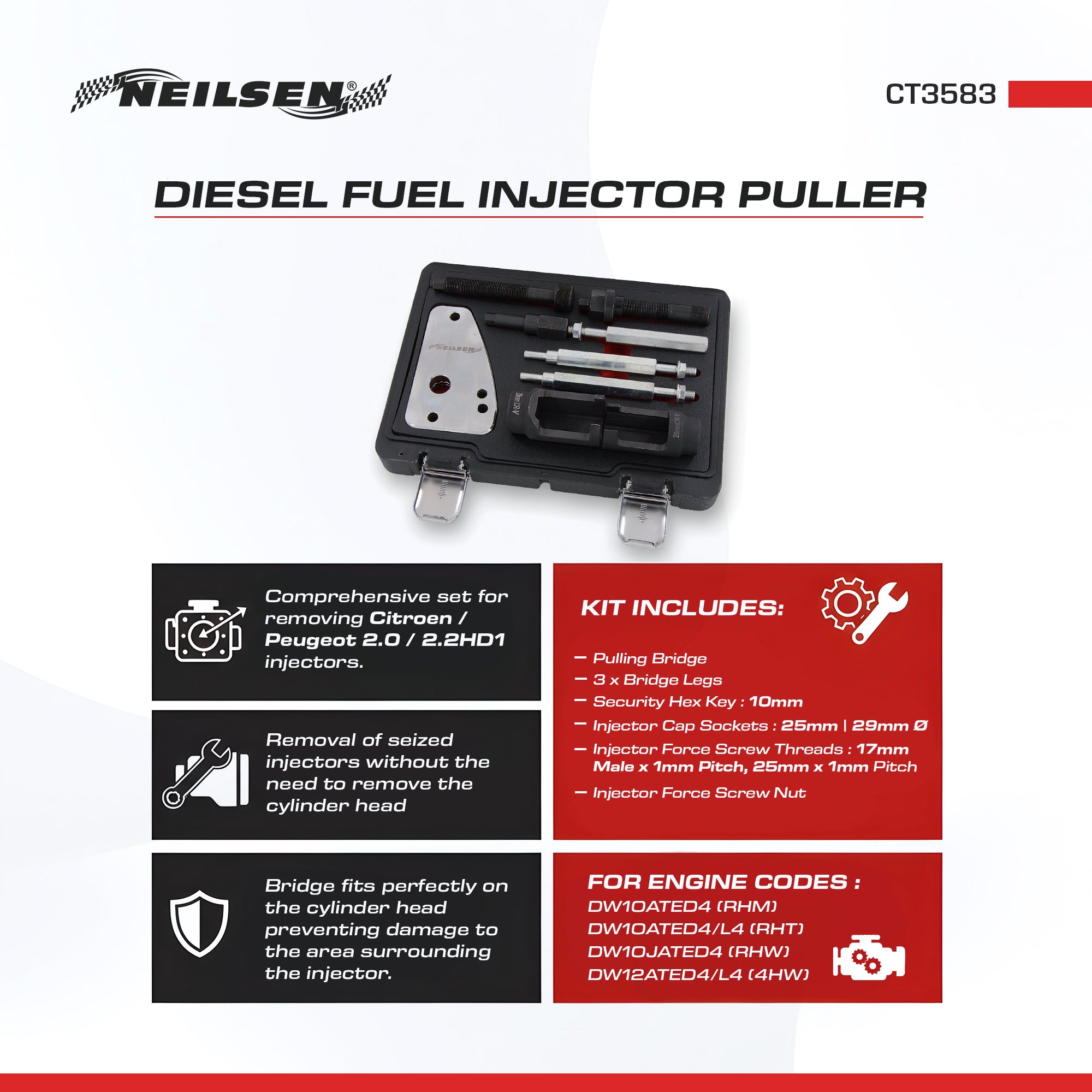 CT3583 - Diesel Fuel Injector Puller - PSA Citroen / Peugeot