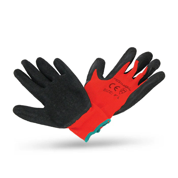 CT3838 - 12 Pack Latex Work Gloves Size 9 Large