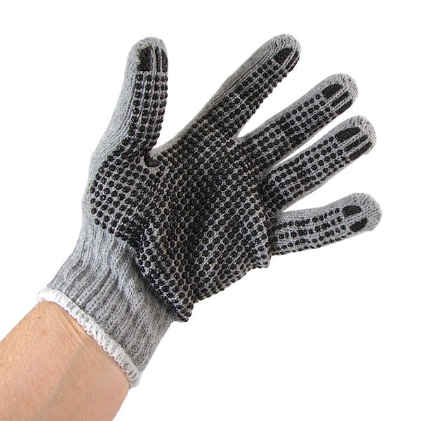 CT3843 - 12 Pairs Of Knitted Gloves with PVC Dots Size 9 Large