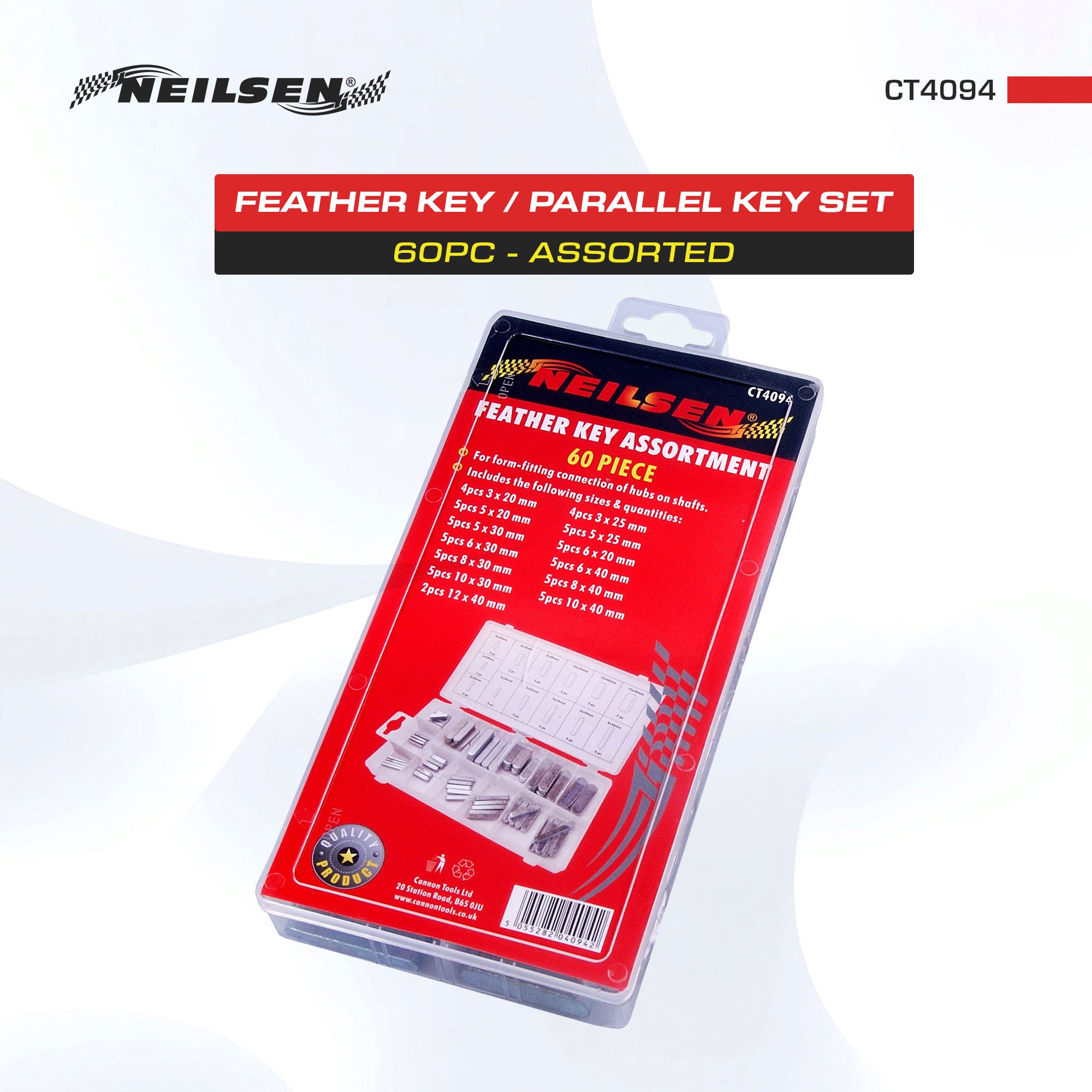 CT4094 - 60pc Feather Key / Parallel Key Set - Assorted