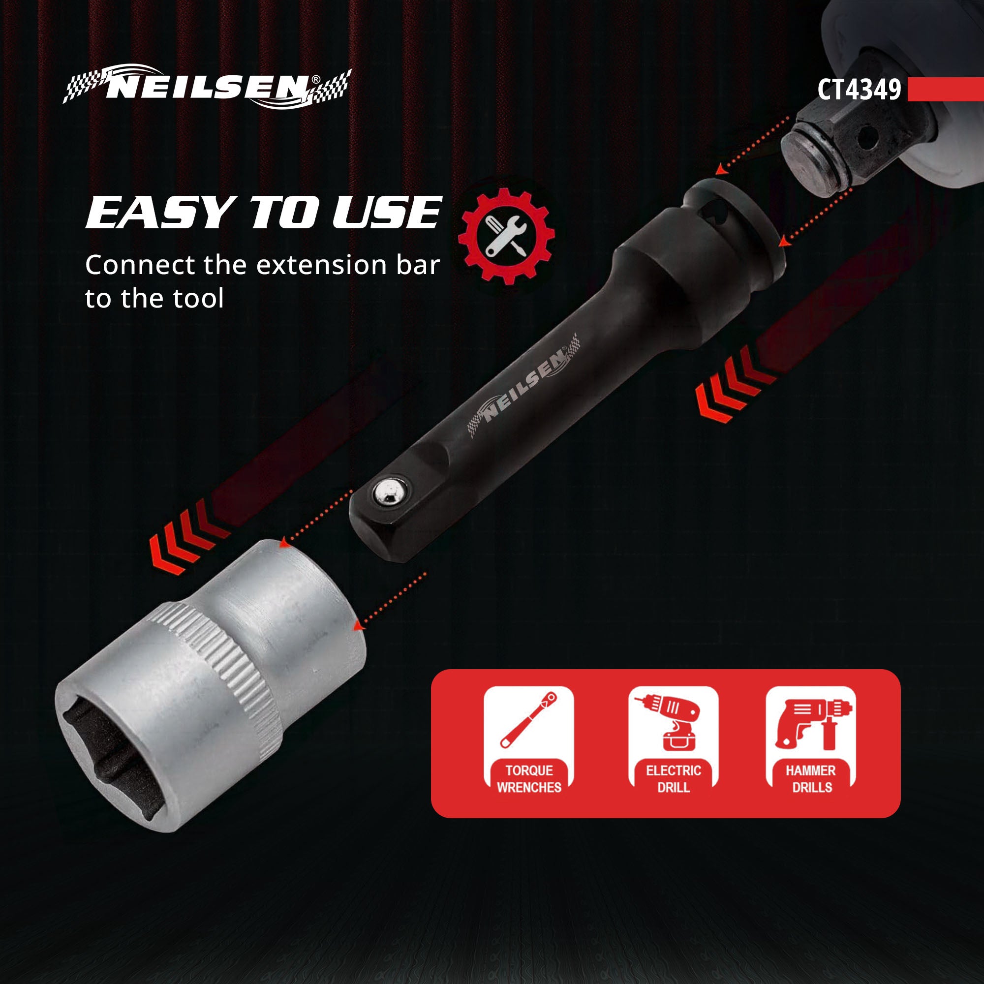 CT4349 - 3pc 1in DR Impact Extension Bar Set