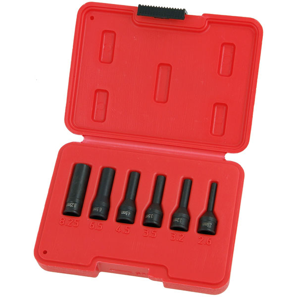 CT4360 - 6pc 1/4in DR Glow Plug Electrode Socket Set