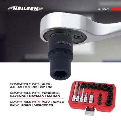 CT5571 - 17pc Brake Calliper Socket & Bit Set