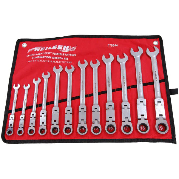 CT5644 - 12pc Swivel-Head Ratchet Spanner Set