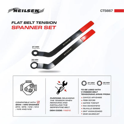 CT5667 - Flat Belt Tension Spanner Set - BMW/MINI