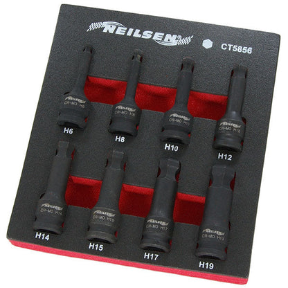CT5856 - 8pc 1/2in DR Impact Hex Bit Set