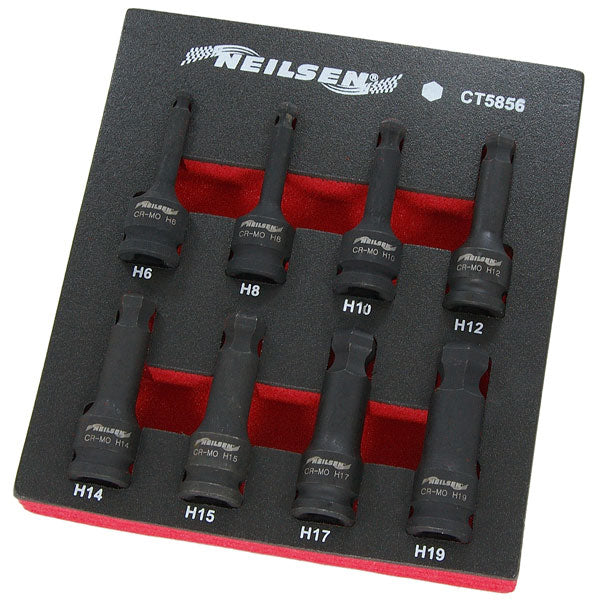 CT5856 - 8pc 1/2in DR Impact Hex Bit Set