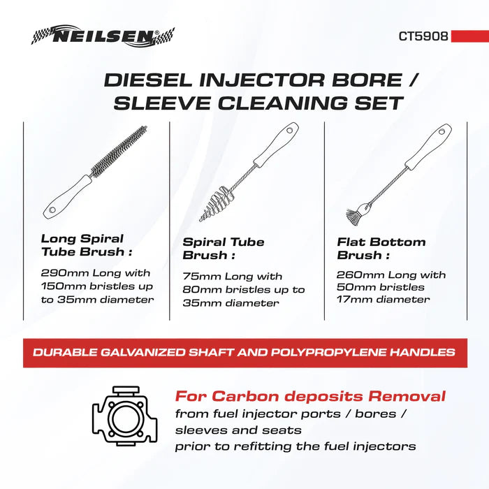 CT5908 - Diesel Injector Bore / Sleeve Cleaning Set