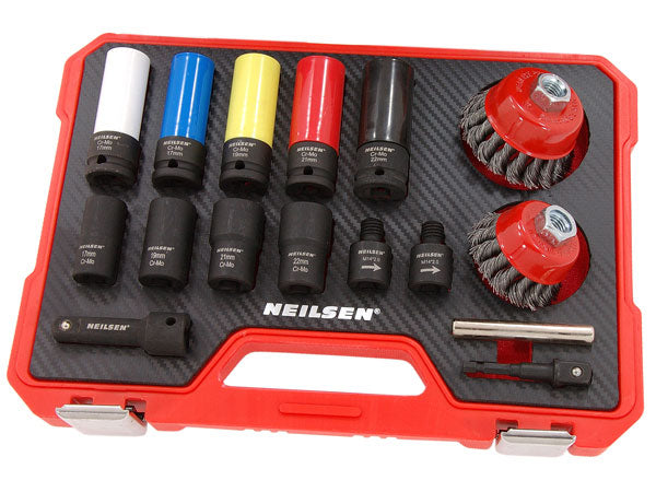 CT6032 - 16pc Wheel Socket And Hub Removal Cleaning Set