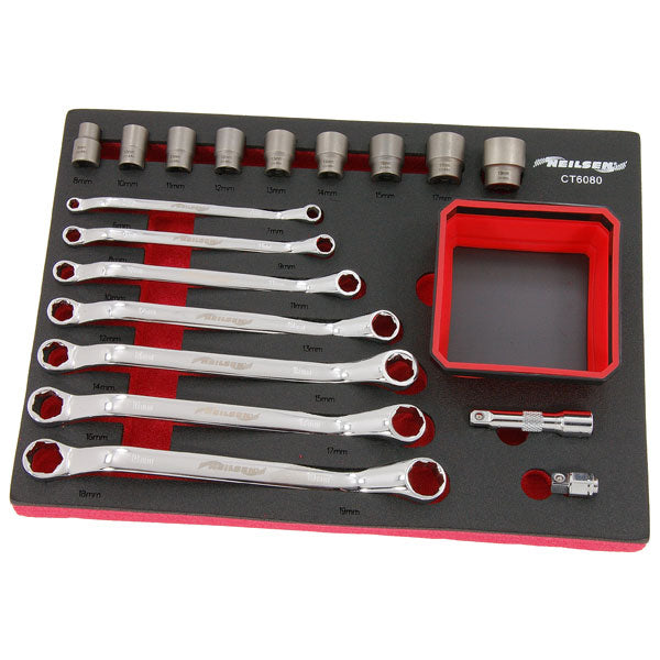 CT6080 - 19pc Bolt Extractor Offset Wrench & Socket Set