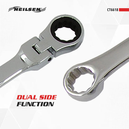 CT6618 - 10pcs Extra Long Flexible Ratcheting Spanner Set