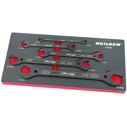 CT6726 - 5pc 4 IN 1 Extra Thin Open Ended Spanner