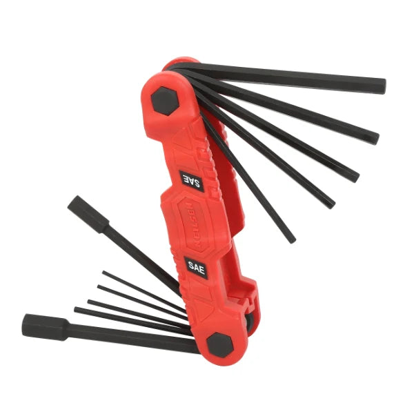 CT7127 - Heavy Duty Folding Hex Key Set 11-Key SAE sizes  3/32''-1/2''