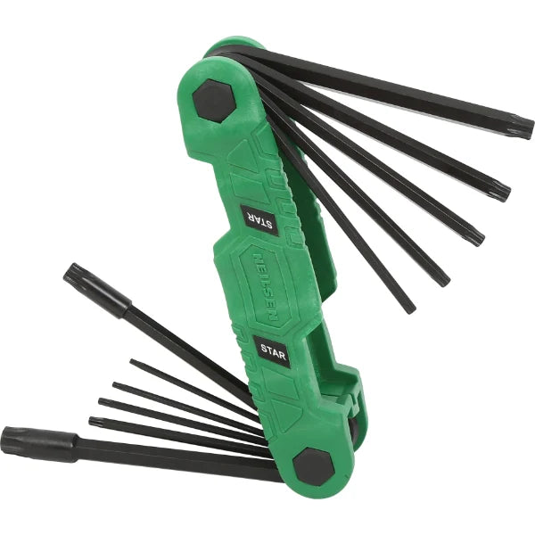 CT7128 - Heavy Duty Folding Star Key Set 11-Key Star Sizes T9-T55