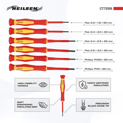CT7258 - 6pc Precision VDE Screwdriver Set