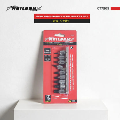 CT7269 - 9pc 1/4"Dr Star Tamper-Proof Bit Socket Set