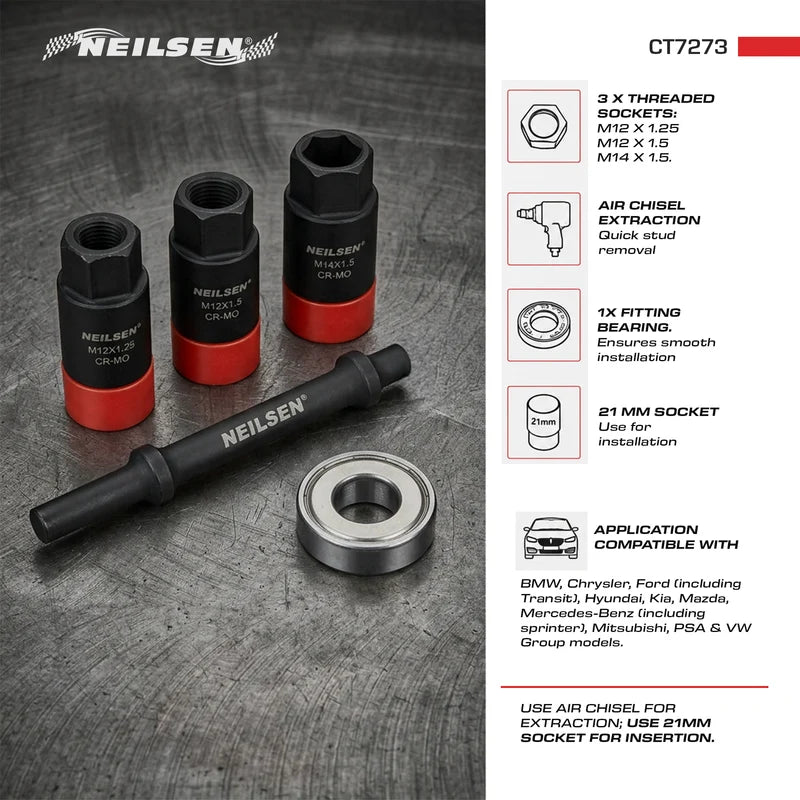 CT7273 - Wheel Stud Extraction & Fitting Tool Set For Car & Van