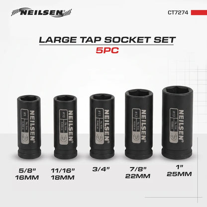 CT7274 - 5pcs Large Tap Socket Set