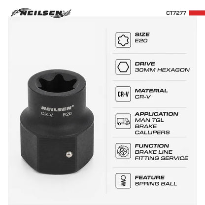 CT7277 - E20 Brake Caliper Socket for MAN, TGL