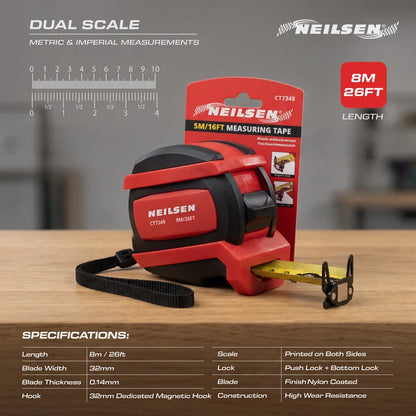 CT7349 - Measuring Tape 32mm x 8.0m 26Ft