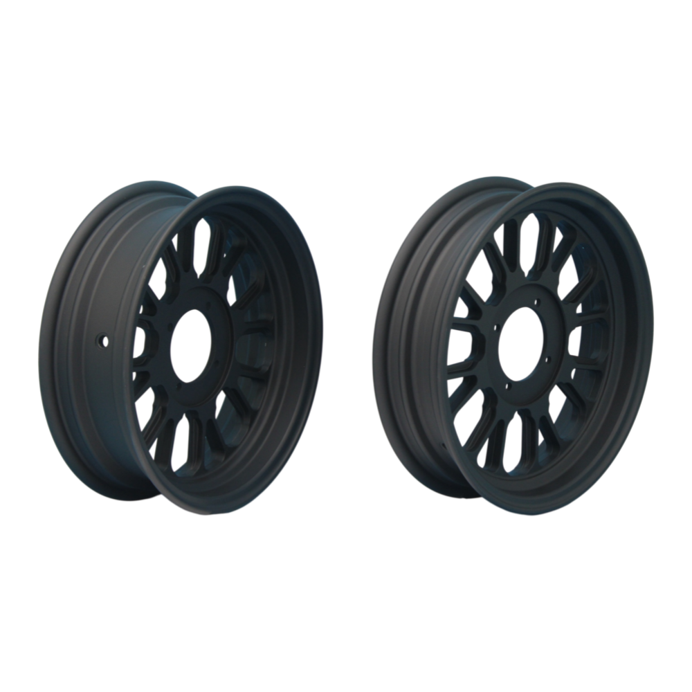 BS1437 MUNK Tubeless Alloy 12 Rims In Black 2.75J & 3.50J