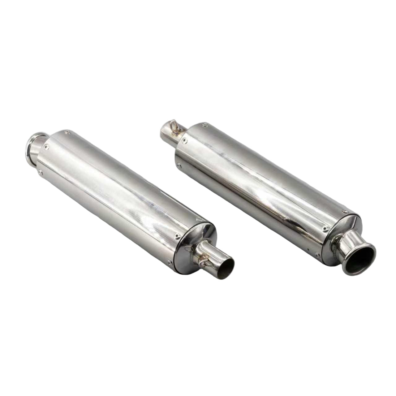 BS0245 - New Heavy Duty Twin Chrome Exhaust for DX / Munk