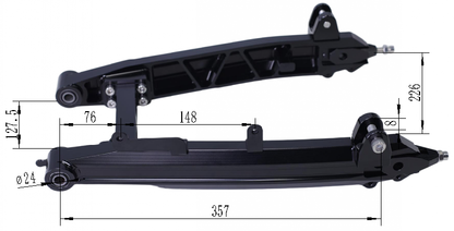 BS3909 - Aluminum Alloy Swing Arm In Black