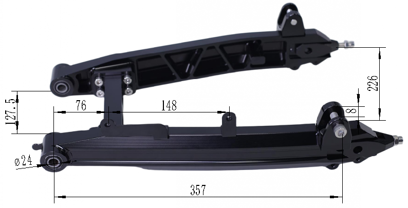BS3910 - Aluminum Alloy Swing Arm In Silver