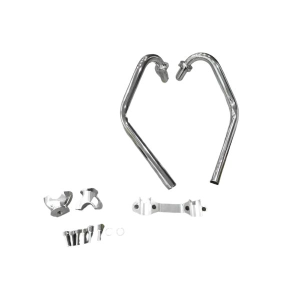 BS2128 - Handlebar   Kit Chrome , Plastic Lock Nut, Silver Cnc Block Kit