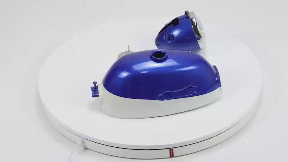 Load video: BS2154 - Tank and Small Light for Z50a Bike in Blue/White Small Badge on the Light
