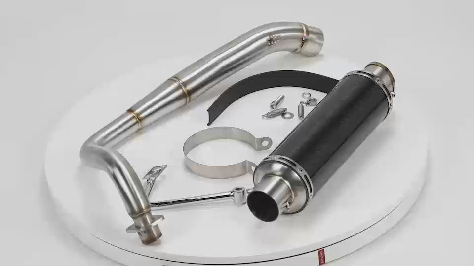 BS3454 - Stainless Steel pipe carbon styje muffer down swept Exhaust Dax Monkey Skyteam Zhenhua Euro 4