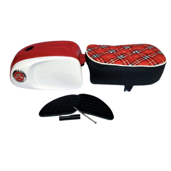BS1838 - N.G.U. Products Seat and Tank Cover  Kit for Munk White and Red