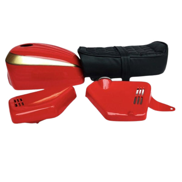 BS1840 - N.G.U. Products Seat and CB Style Tank Cover and Side Panels Kit for Munk  Red