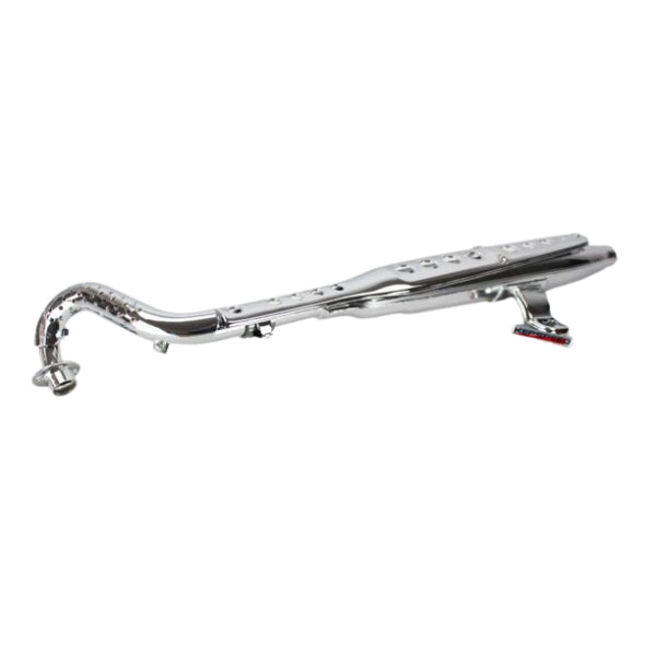 BS1715 - 125cc Dx Standard Chrome Up Swept Exhaust with E Mark