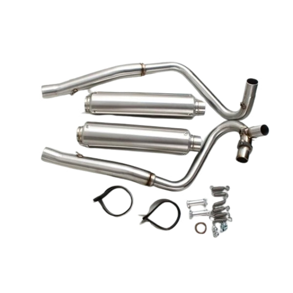 BS1515 - DAX Twin Upswept Exhaust in Alloy