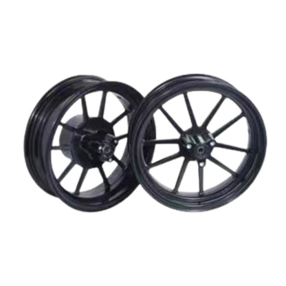 BS2325 - DX 12" TUBELESS RIMS IN BLACK BUILT IN REAR BRAKE HUB 2.75 FRONT 3.5 REAR