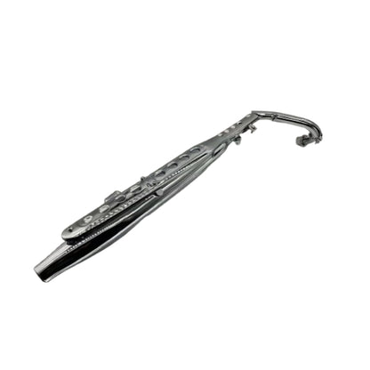 BS3683 - DX HIGH DUALITY CHROMED UP SWEPT EXHAUST FOR 50CC E MARKED