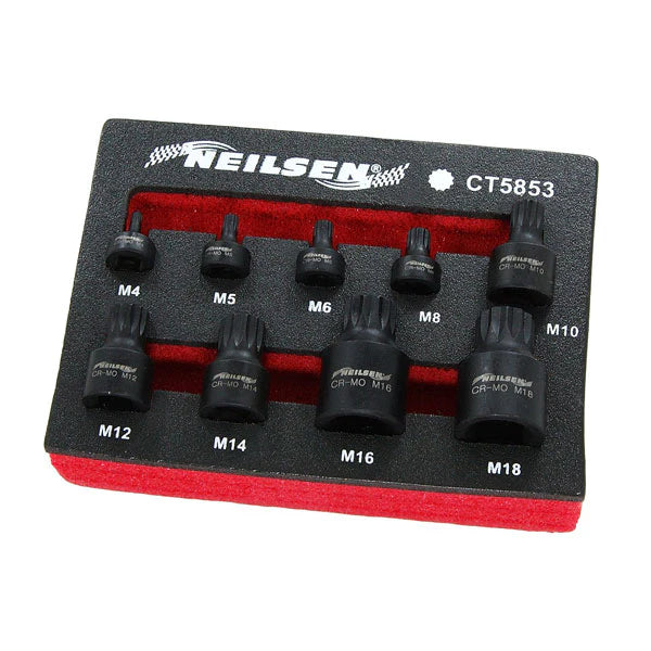 CT5853 - 9pc Impact Spline Bit Set