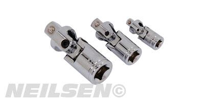 UNIVERSAL JOINT SET - 3 PIECE - 1/4 3/8 1/2 DRIVE