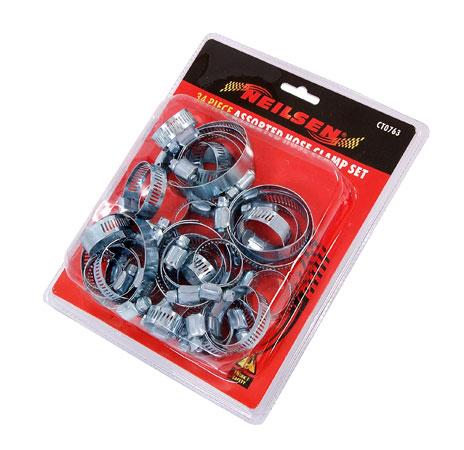 34 PIECE ASSORTED HOSE CLAMP SET