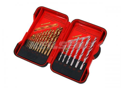 19PCS TITANIUM COATED AND TCT MASONRY DRILL BIT SET