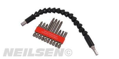 11PCS POWER BIT SET WITH FLEXIBLE EXT BAR