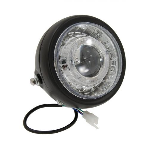 led headlight with emark with light housing in black