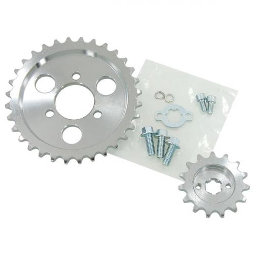 MUNK 7MM OFF SET FRONT AND REAR SPROCKETS 15/38TH