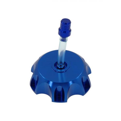 Alloy fuel tank cap with top valve BLUE