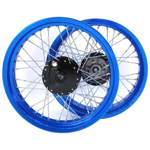 CUB BLUE ALLOY 36 TWISTED SPOKE RIMS 3.0 FRONT AND 3.50 REAR