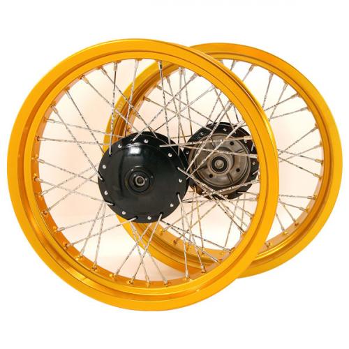 CUB GOLD ALLOY 36 TWISTED SPOKE RIMS 3.0 FRONT AND 3.50 REAR