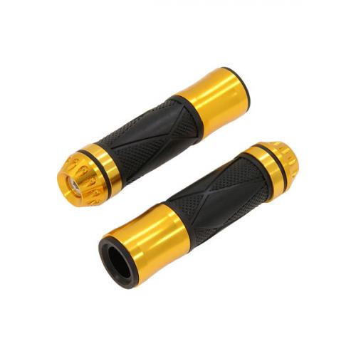 HANDLE BAR GRIPS WITH GOLD ENDS